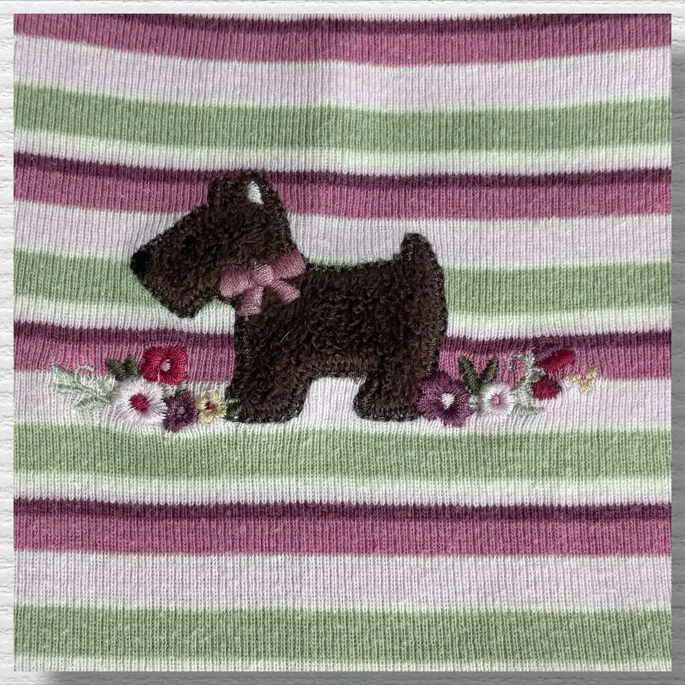 Gymboree  07’ 08’ Pink Striped Dog Dress Size 7 Vintage